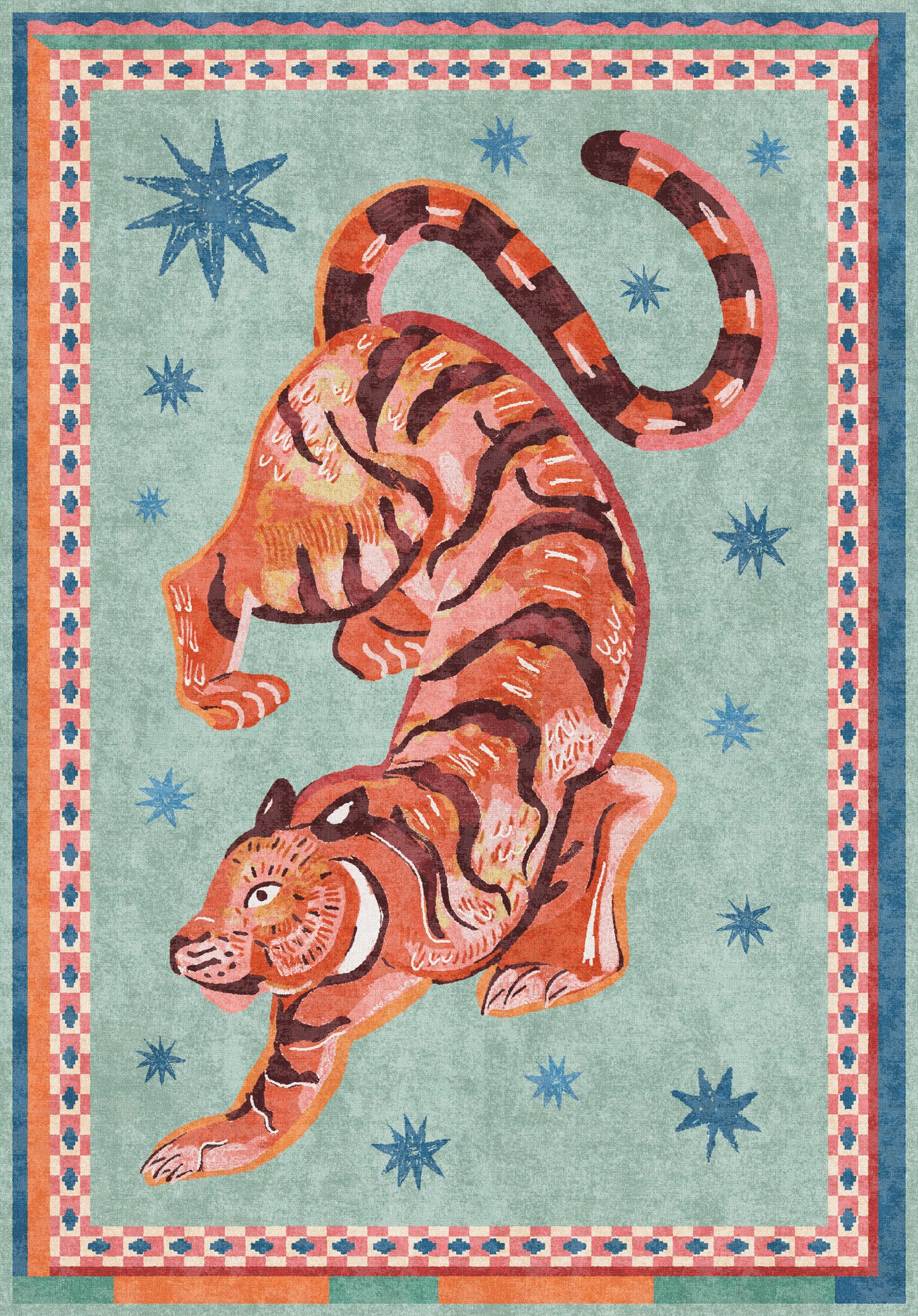 Kairo Celestial Tiger Print Rug